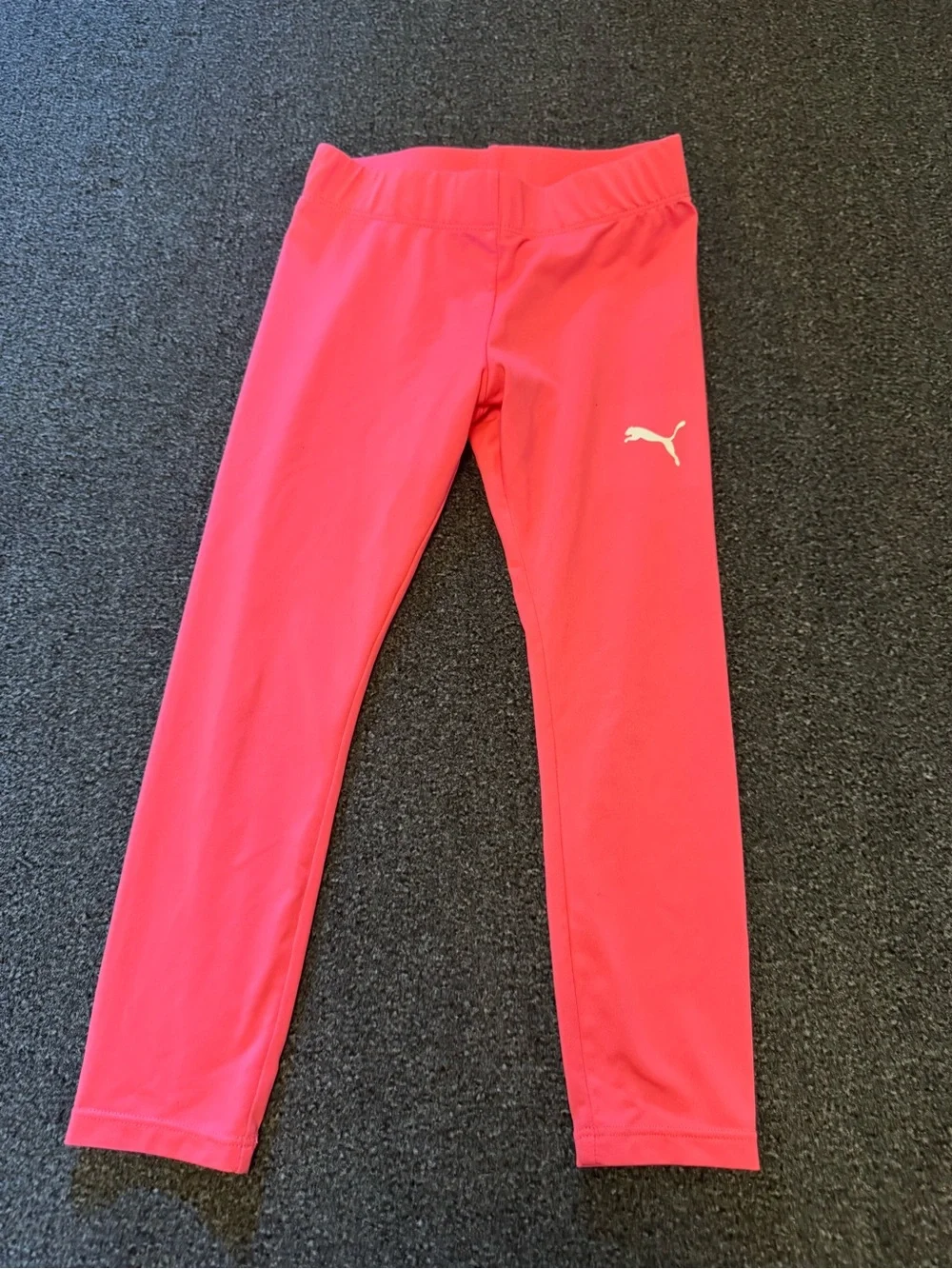 PUMA Girls' 2-Piece Active Set – White  Logo Tie-Front Tee & Neon Pink Leggings - Picture 6 of 9